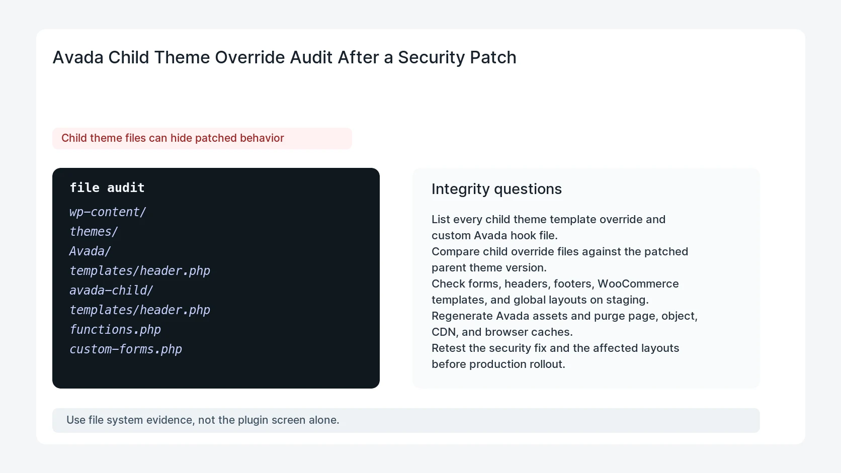 Avada Child Theme Override Audit After a Security Patch