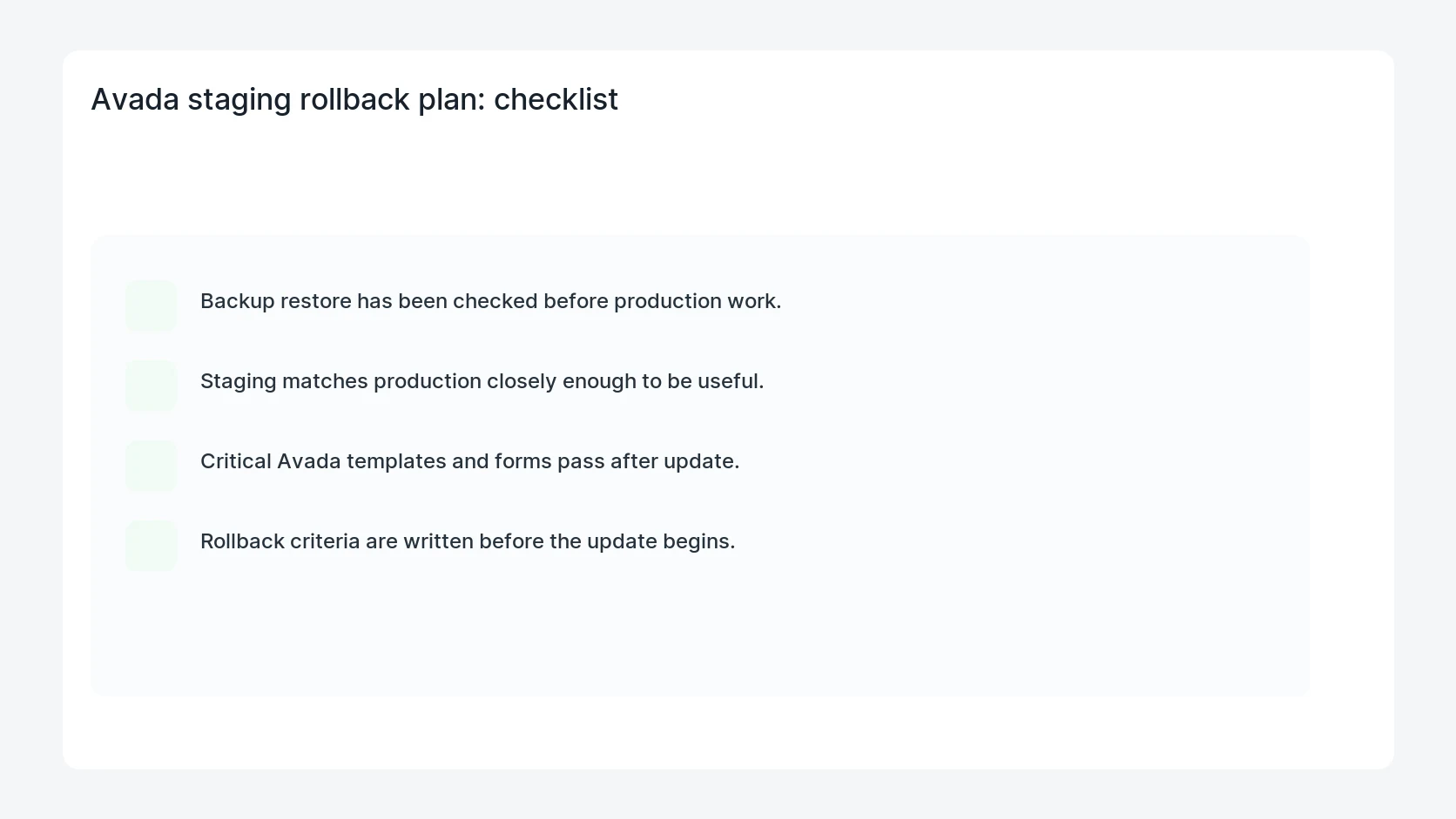 Avada staging rollback plan for Avada Security Update Staging Rollback Plan