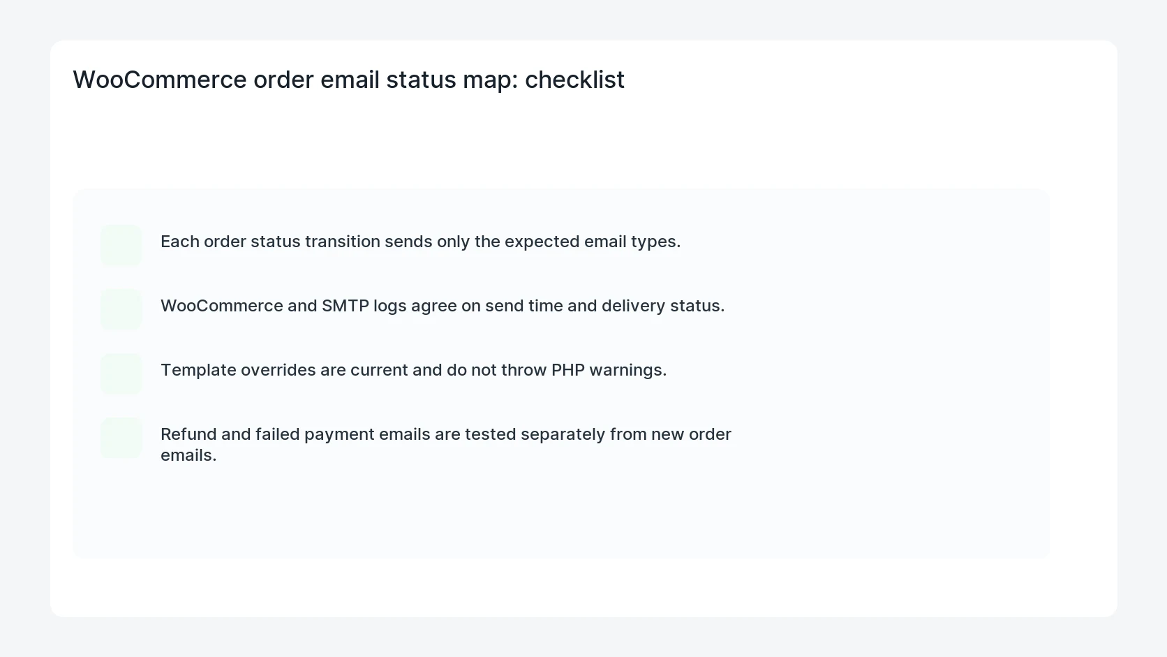 WooCommerce order email status map for WooCommerce Email Deliverability by Order Status