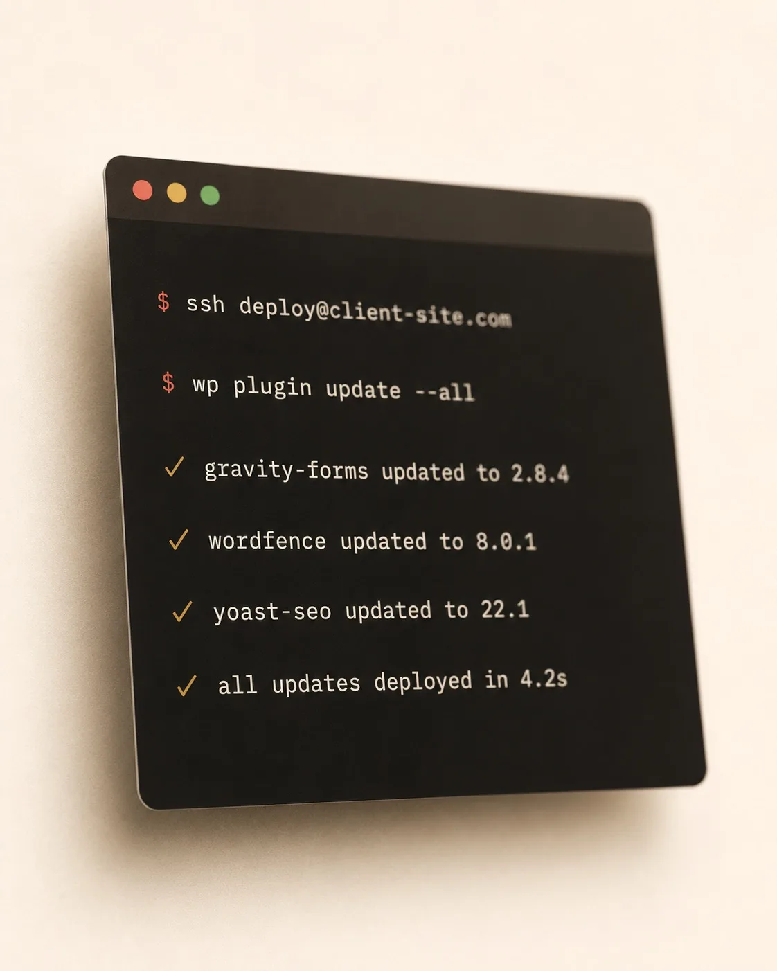 A terminal and site review on a dark desk